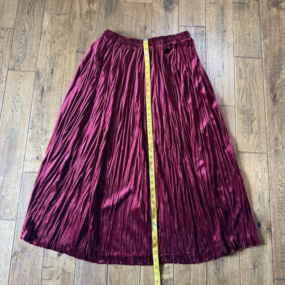 VINTAGE Victoria Morgan Womens Plus Sz 16 Burgundy Velour Blouse & Skirt Set - Picture 4 of 11